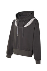 Irregular Patchwork Liquid Metal Loose Hoodie