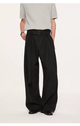 High Waist Wide Leg Belted Pants