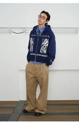 Fair Isle Print Zip Hoodie
