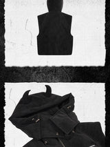 Detachable Devil Horned Down Vest