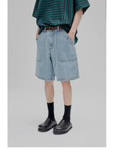Relaxed Vintage Wash Denim Shorts