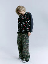 Army Green Camo Loose Cargo Pants