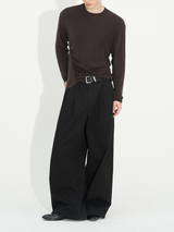 Comfortable Rippled Wool Long Sleeve Top