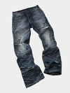 Distressed Red Selvedge Straight Jeans