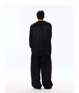 Satin V-Neck Acetate Long-Sleeve Shirt