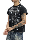 Punk Star Print Slim Cuffed Tee