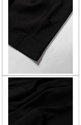 Black Patchwork Wide Leg Floor-Length Pants