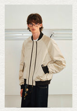 Men's Versatile Dual-Zip Satin-Reflective MA1 Bomber