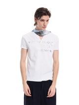 Distressed Print Slim Fit V-Neck Tee