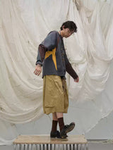 Detachable Plaid Pleated Cropped Pants
