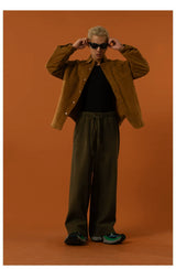 Men's Drawstring Wool Wide Leg Pants