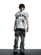 Dark Wing Print Short Sleeve Tee