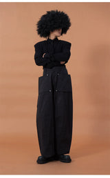Men's Curved Wide Leg Cargo Pants