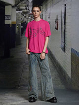 Vintage Pink Cotton Rhinestone Note Tee
