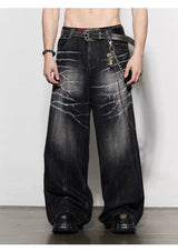 American Vintage Washed Distressed Baggy Jeans