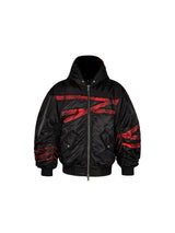 Burnt Red Distressed Bandage MA1 Jacket