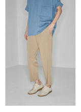 Drapey Stretchy Elastic Waist Cropped Pants