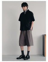 Bubble Pleated Plaid Capri Pants