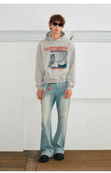 Unisex Boxy Color Block Print Hoodies