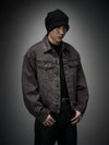 Washed Grey Boxy Denim Jacket