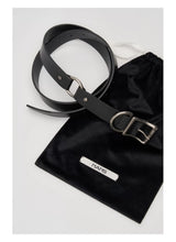 Black Vintage Silver Buckle Leather Belt