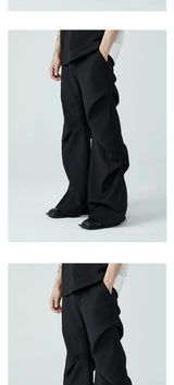 Men's Wrinkle Loose Flared Dress Pants