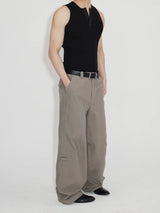 Black Gray Lightweight Washed Parachute Pants