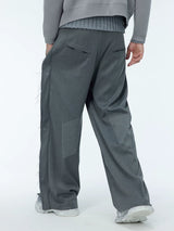 Unisex Grey Frayed Straight Leg Pants