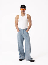 Men's Blue Gradient Distressed Jeans