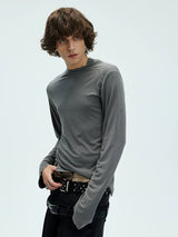 Slim Fit Two-Color Long Base Tees