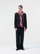 Merino Wool Pleated Elastic Waist Pants