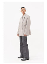 Men's Oversized Dark Apricot Padded Blazer