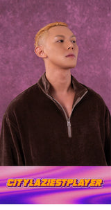 Men's Zip Stand Collar Corduroy Sweatshirt