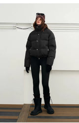 Men's Embossed Stand Collar Down Jacket
