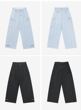 Three-Piece Raw Hem Curved Jeans