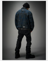 Distressed Ice Blue Ombre Denim Jacket