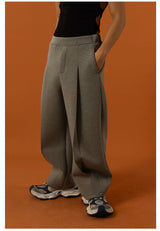 Men's Black Gray Loose Straight Sweatpants