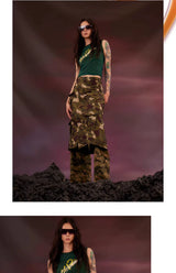 Cute Unisex Military Double-layer Dinosaur Skort