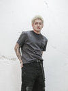 Hand Cut Distressed Pocket Print Tee