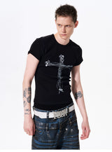Men's Slim Fit Headphone Cross Tee