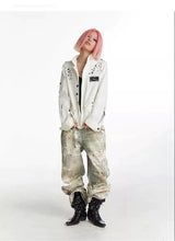 Vintage Digital Lace Print Flare Jeans