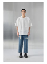 Distressed Patched Denim Pants