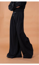 Men's Black Wide Leg Casual Pants