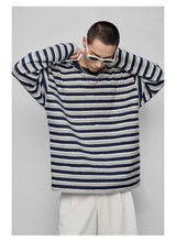 Striped Raw Edge Long Sleeve Tee