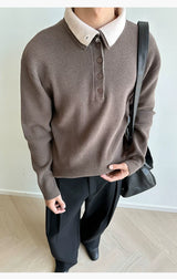 Reversible Two-in-One Stand Collar Sweater Coat