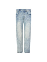 Cleanfit Distressed Light Wash Straight Jeans