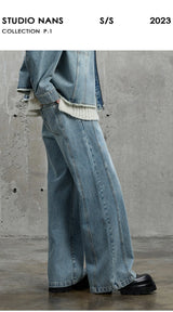 Vintage Washed Flared Denim Pants