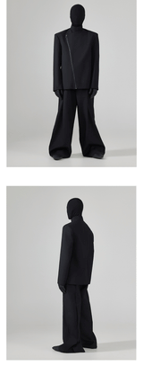 Black Loose Men's Suit Coat