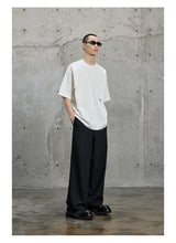Draped Chain Texture Straight Leg Pants