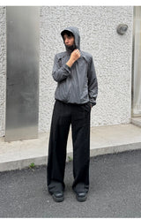Men's Drawstring Waist Flared Suit Pants